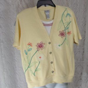 Koret Yellow Knit Top Petite S  NWOT Franscisa Group